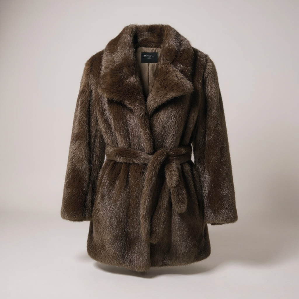 Brown Faux Fur Coat – Luxury Vegan Fur Jacket